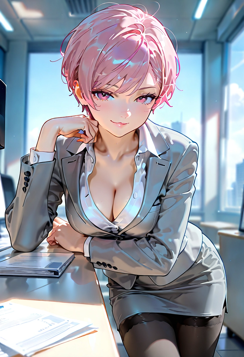 grey suit