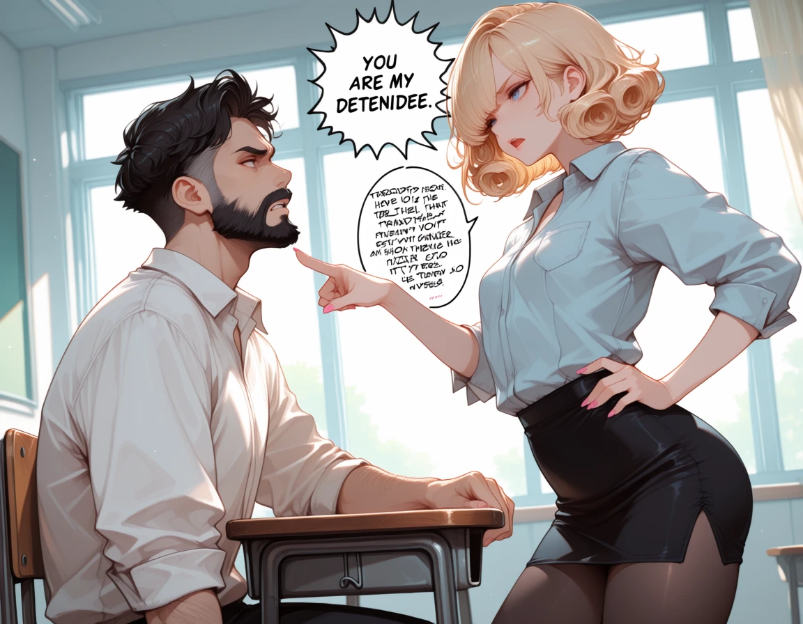 pointing at another