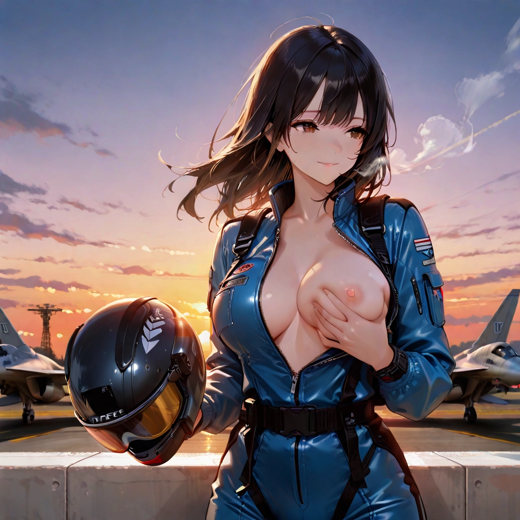 holding helmet